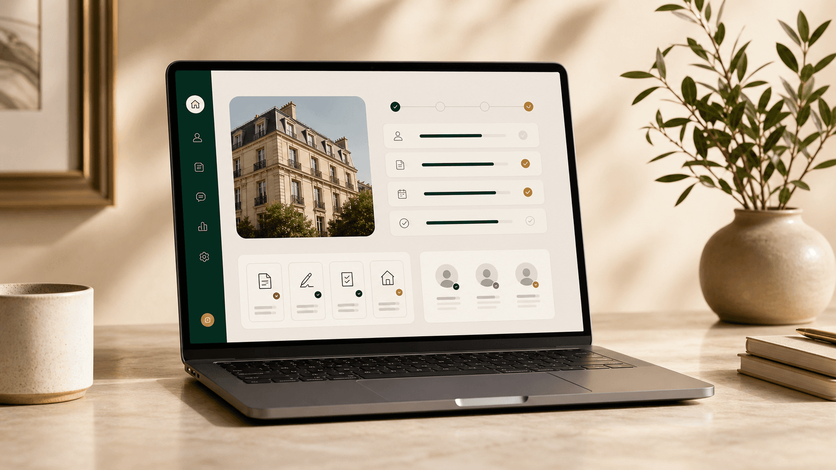 Interface TrustLoc propriétaire affichée sur un ordinateur portable